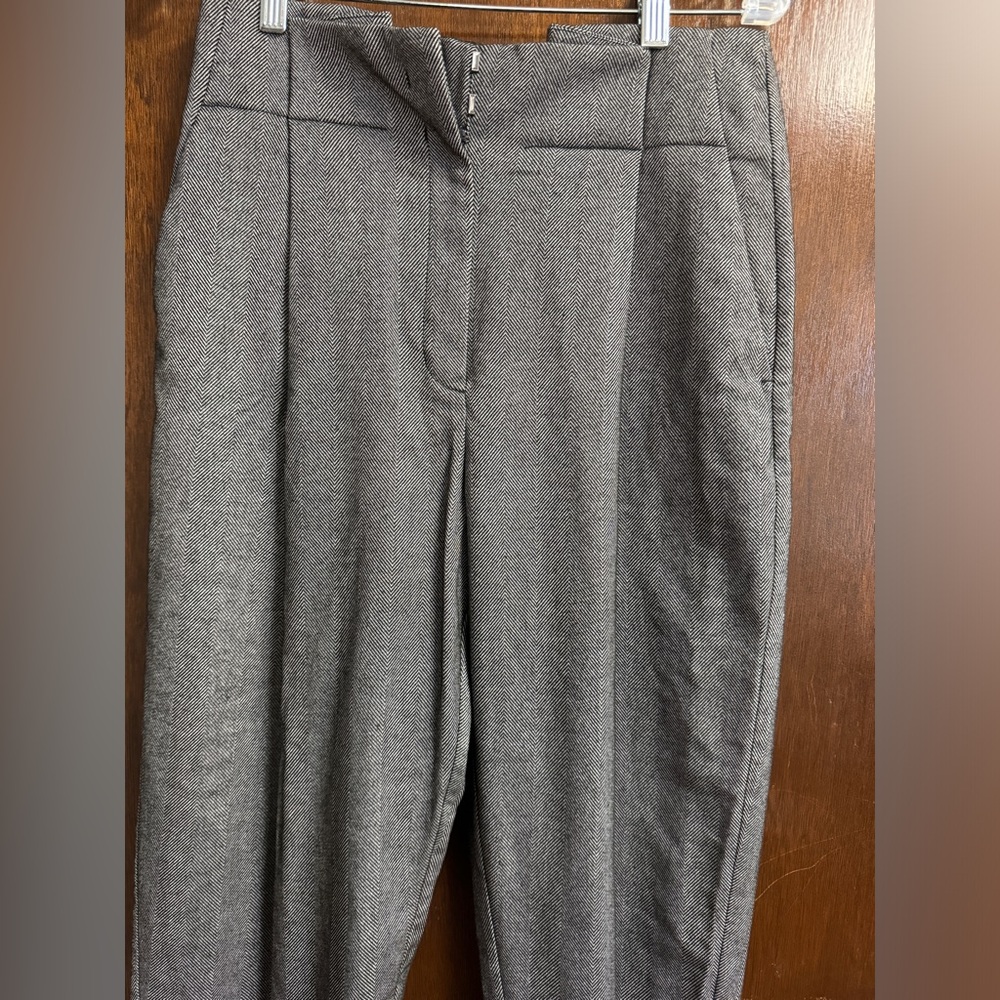 Women’s MNG herringbone pleated cropped suit pants
